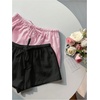 image:imageRoseSeek Womens 2 Packs Striped Linen Mini Shorts Drawstring Waist Button Front Lounge ShortsPink and Black