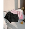 image:imageRoseSeek Womens 2 Packs Striped Linen Mini Shorts Drawstring Waist Button Front Lounge ShortsPink and Black