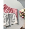 image:imageRoseSeek Womens 2 Packs Striped Linen Mini Shorts Drawstring Waist Button Front Lounge ShortsRed and White