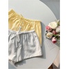 image:imageRoseSeek Womens 2 Packs Striped Linen Mini Shorts Drawstring Waist Button Front Lounge ShortsYellow and White