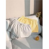 image:imageRoseSeek Womens 2 Packs Striped Linen Mini Shorts Drawstring Waist Button Front Lounge ShortsYellow and White