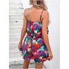 image:imageRoseSeek Womens Boho Wide Leg Short Romper Spaghetti Strap Layered Ruffle Vacation Summer JumpsuitMulticolor