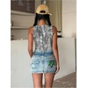 image:imageRoseSeek Womens Camo Graphic Tank Top Crewneck Sleeveless Fitted Crop Tops Summer ClothesCamo Grey