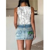 image:imageRoseSeek Womens Camo Graphic Tank Top Crewneck Sleeveless Fitted Crop Tops Summer ClothesGrey