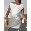 image:imageRoseSeek Womens Off The Shoulder Wrap Tank Top Sleeveless Tight Elegant Formal Party Going Out TopsApricot