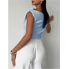 image:imageRoseSeek Womens Off The Shoulder Wrap Tank Top Sleeveless Tight Elegant Formal Party Going Out TopsBlue