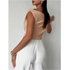 image:imageRoseSeek Womens Off The Shoulder Wrap Tank Top Sleeveless Tight Elegant Formal Party Going Out TopsKhaki