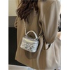 image:imageRoseSeek Womens Quilted Zipper Crossbody Handbags Y2K Top Handle Small Bucket Bags Designer Satchel PursesPure Silver