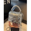 image:imageRoseSeek Womens Quilted Zipper Crossbody Handbags Y2K Top Handle Small Bucket Bags Designer Satchel PursesPure Silver