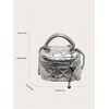 image:imageRoseSeek Womens Quilted Zipper Crossbody Handbags Y2K Top Handle Small Bucket Bags Designer Satchel PursesPure Silver