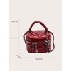image:imageRoseSeek Womens Quilted Zipper Crossbody Handbags Y2K Top Handle Small Bucket Bags Designer Satchel PursesSolid Red