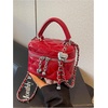 image:imageRoseSeek Womens Quilted Zipper Crossbody Handbags Y2K Top Handle Small Bucket Bags Designer Satchel PursesSolid Red