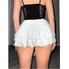 image:imageRoseSeek Womens Sequin Sparkly Skirts Mesh Ruffle Layered Drop Waist Glitter Mini Skirt Y2K Concert OutfitsWhite