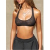 image:imageRoseSeek Womens Sleeveless Mesh Sheer Crop Tank Athletic Bandeau Bras See Through Racerback ShirtBlack