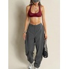 image:imageRoseSeek Womens Sleeveless Mesh Sheer Crop Tank Athletic Bandeau Bras See Through Racerback ShirtBurgundy