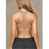 image:imageRoseSeek Womens Sleeveless Mesh Sheer Crop Tank Athletic Bandeau Bras See Through Racerback ShirtKhaki