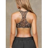 image:imageRoseSeek Womens Sleeveless Mesh Sheer Crop Tank Athletic Bandeau Bras See Through Racerback ShirtMulticolor Brown