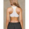 image:imageRoseSeek Womens Sleeveless Mesh Sheer Crop Tank Athletic Bandeau Bras See Through Racerback ShirtWhite