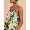 image:imageRoseSeek Womens Summer Tropical Rompers Sleeveless V Neck Wide Leg Vacation Short JumpsuitsGreen