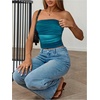 image:imageRoseSeek Womens Tie Dye Ruched Strapless Tube Top Sleeveless Fitted Elegant Crop Tops Going Out BandeauGreen