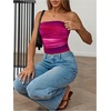 image:imageRoseSeek Womens Tie Dye Ruched Strapless Tube Top Sleeveless Fitted Elegant Crop Tops Going Out BandeauHot Pink