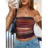image:imageRoseSeek Womens Tie Dye Ruched Strapless Tube Top Sleeveless Fitted Elegant Crop Tops Going Out BandeauMulticolor
