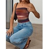 image:imageRoseSeek Womens Tie Dye Ruched Strapless Tube Top Sleeveless Fitted Elegant Crop Tops Going Out BandeauMulticolor