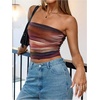 image:imageRoseSeek Womens Tie Dye Ruched Strapless Tube Top Sleeveless Fitted Elegant Crop Tops Going Out BandeauMulticolor