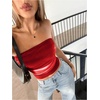 image:imageRoseSeek Womens Tie Dye Ruched Strapless Tube Top Sleeveless Fitted Elegant Crop Tops Going Out BandeauRed