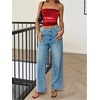 image:imageRoseSeek Womens Tie Dye Ruched Strapless Tube Top Sleeveless Fitted Elegant Crop Tops Going Out BandeauRed
