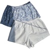 image:imageRoseSeek Womens 2 Packs Striped Linen Mini Shorts Drawstring Waist Button Front Lounge ShortsBlue and White