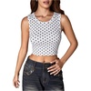 image:imageRoseSeek Womens Camo Graphic Tank Top Crewneck Sleeveless Fitted Crop Tops Summer ClothesMulticolor Polka Dots