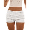 image:imageRoseSeek Womens Lace Frill Layered Mini Shorts Elastic Waist Low Rise Skinny Y2K ShortsWhite