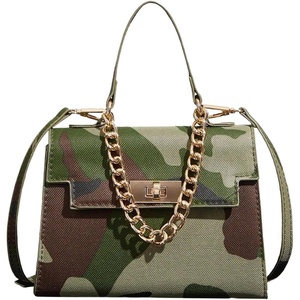 image:imageRoseSeek Womens Camo Flap Square Bags Chain Strap Top Handle Satchel Crossbody BagGreen