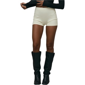 image:imageRoseSeek Womens High Waisted Mini Shorts Ruched Skinny Shorts Party Rave Hot PantsApricot
