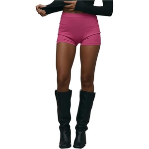 image:imageRoseSeek Womens High Waisted Mini Shorts Ruched Skinny Shorts Party Rave Hot PantsHot Pink