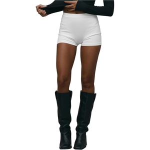 image:imageRoseSeek Womens High Waisted Mini Shorts Ruched Skinny Shorts Party Rave Hot PantsWhite