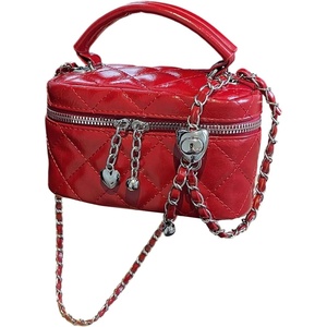 image:imageRoseSeek Womens Quilted Zipper Crossbody Handbags Y2K Top Handle Small Bucket Bags Designer Satchel PursesBurgundy